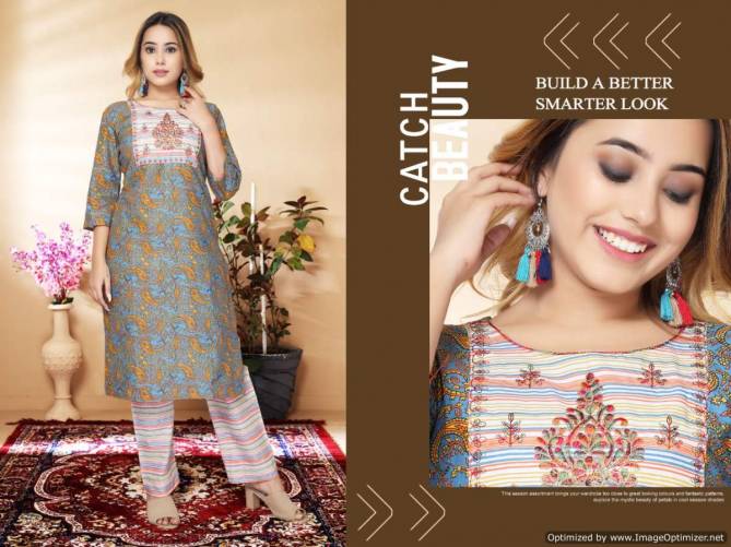 Aarvee Latest Fancy Designer Ethnic Wear Cotton Kurti With Bottom Collection